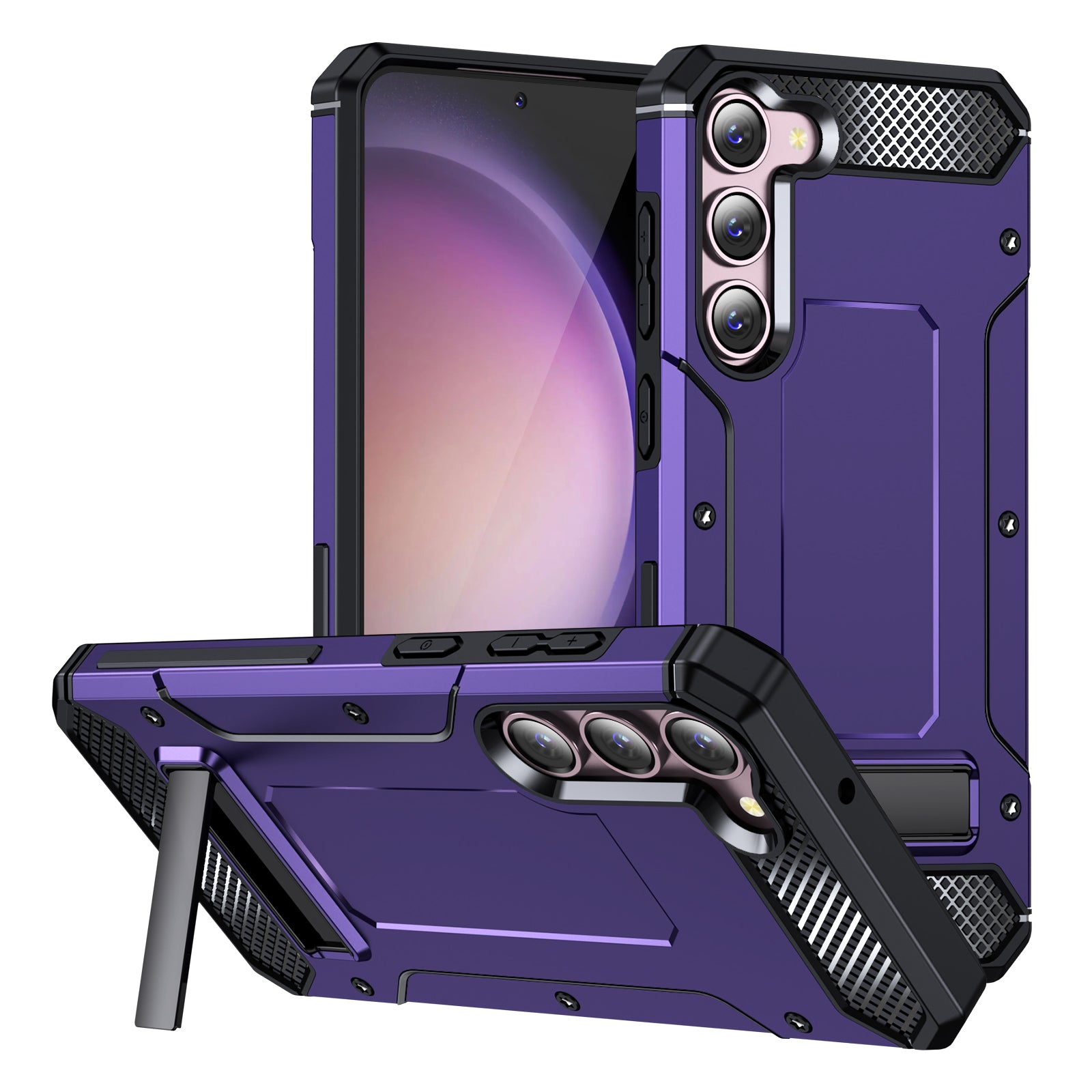 For Samsung Galaxy S23 Metal Kickstand Phone Case TPU PC Anti-drop Cover For Samsung Galaxy S23 Metal Kickstand Phone Case TPU PC Anti-drop Cover